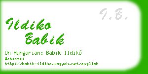 ildiko babik business card